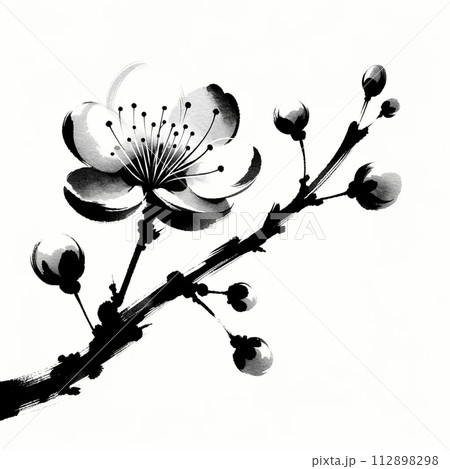 梅の花のシルエットのイラスト素材 [112898298] - PIXTA