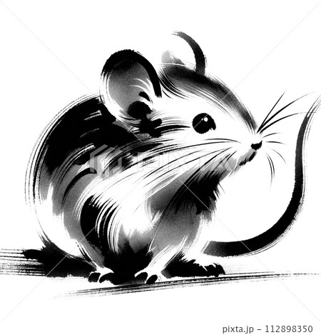 可愛いねずみのシルエット 可愛いねずみのシルエット 112898350