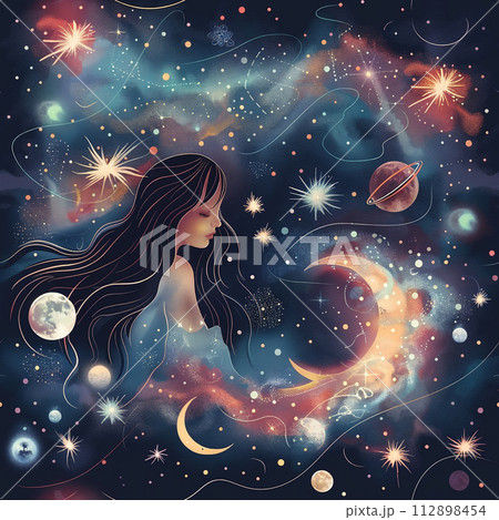 星を見つめる少女 星を見つめる少女 112898454