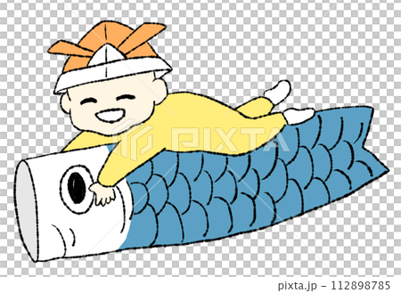 寶寶騎鯉魚旗 112898785