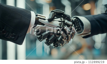 ロボット同士の握手 112899219