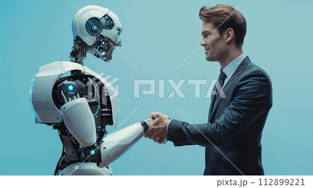 握手をするロボットと人間 112899221