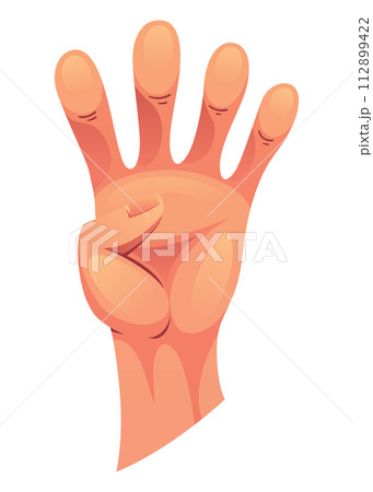 Hand gesture sign fist arm, isolated icon. Finger counting. Sign language. Realistic human hand, sign. Vector graphic design illustration Hand gesture sign fist arm, isolated icon. Finger counting. Sign language. Realistic human hand, sign. Vector graphic design illustration 112899422