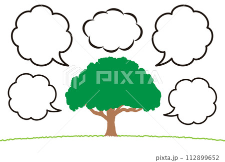 木と吹き出し 112899652