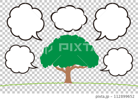 木と吹き出し 112899652