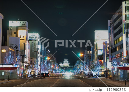 姫路城　ライトアップ 112900258