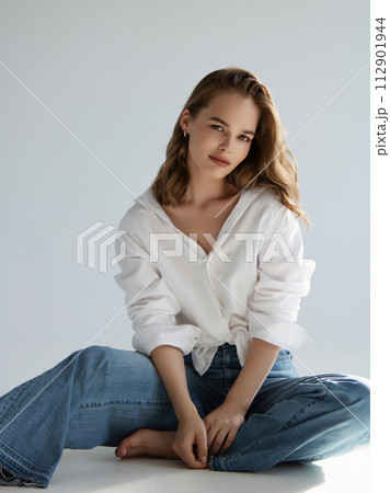 Beauty and fashion . Beautiful brown haired with Beauty and fashion . Beautiful brown haired with 112901944