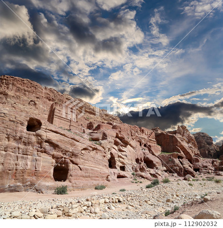 Mountains of Petra, Jordan, Middle East. Petra has been a UNESCO World Heritage Site since 1985 112902032