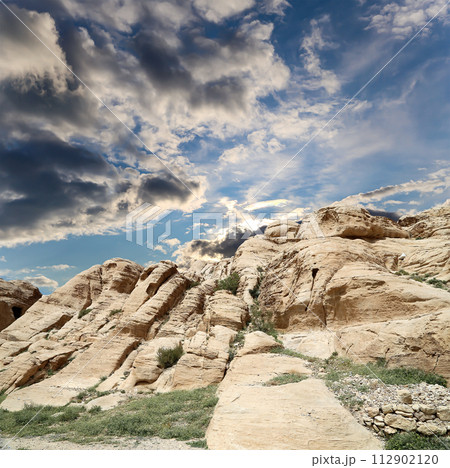 Mountains of Petra, Jordan, Middle East. Petra has been a UNESCO World Heritage Site since 1985 112902120