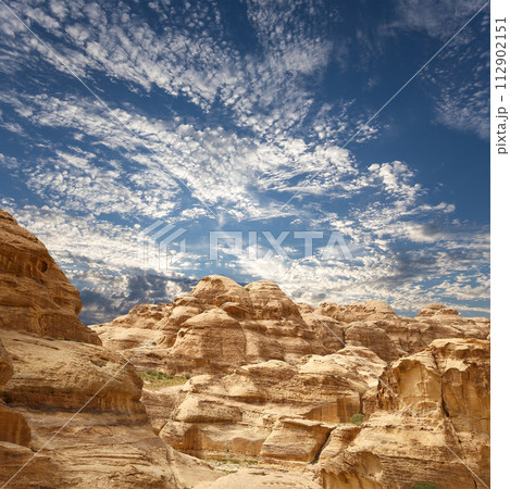 Mountains of Petra, Jordan, Middle East. Petra has been a UNESCO World Heritage Site since 1985 112902151