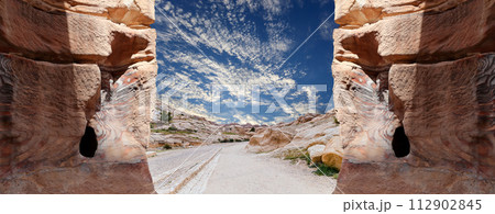 Mountains of Petra, Jordan, Middle East. Petra has been a UNESCO World Heritage Site since 1985 112902845