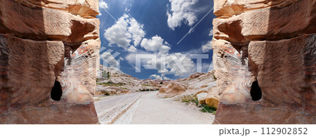 Mountains of Petra, Jordan, Middle East. Petra has been a UNESCO World Heritage Site since 1985 112902852