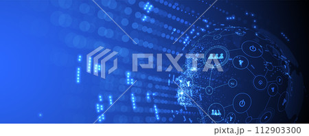 Abstract Artificial intelligence. Cloud computing. Machine learning. Technology web background. Virtual concept futuristic background Abstract Artificial intelligence. Cloud computing. Machine learning. Technology web background. Virtual concept futuristic background 112903300