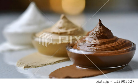 Close Up of a Bowl of Food on a Table. Generative AI 112903527