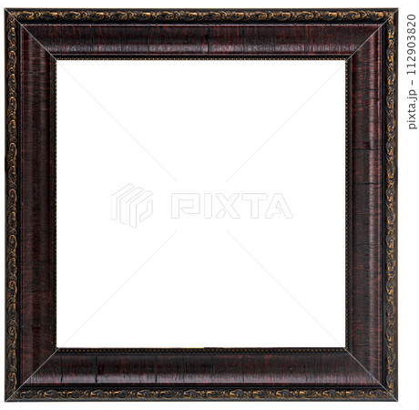 Antique Gold Brown Classic Old Vintage Wooden Rectangle mockup canvas frame isolated on white. Blank and diverse subject molding baguette. Design element. use for paint, mirror or photo Antique Gold Brown Classic Old Vintage Wooden Rectangle mockup canvas frame isolated on white. Blank and diverse subject molding baguette. Design element. use for paint, mirror or photo 112903820