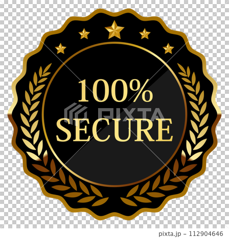 Luxury security emblem black and gold Luxury security emblem black and gold 112904646