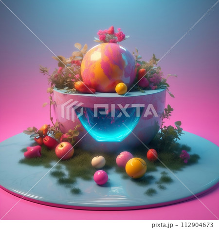 Colored shiny fruits 112904673