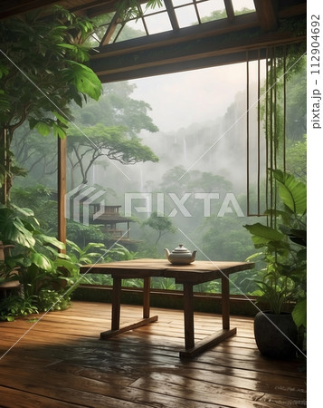 Tea drinking in the tropicsのイラスト素材 [112904692] - PIXTA