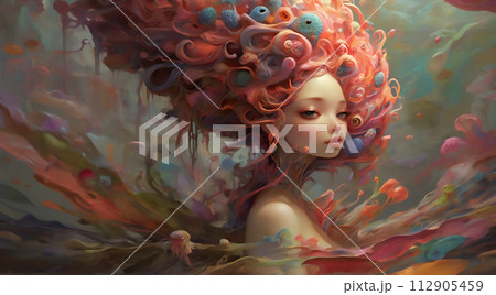 ファンタジーの世界の生き物　AI画像 112905459