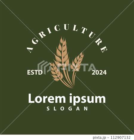 Wheat Grain Rice Logo, Simple Design Organic Vector Illustration Icon Template Wheat Grain Rice Logo, Simple Design Organic Vector Illustration Icon Template 112907132