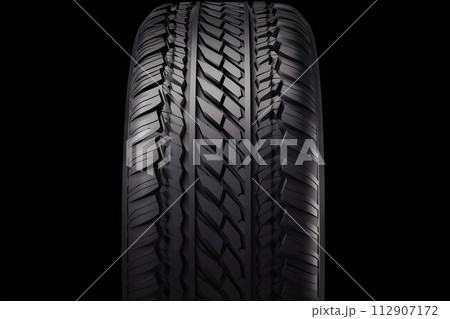 AI-generated content. New car tire close up. Neural network AI generated art 112907172