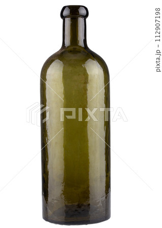 Antique retro green glass bottle 112907198
