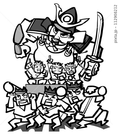 博多山笠-加藤清正モノクロ 博多山笠-加藤清正モノクロ 112908212