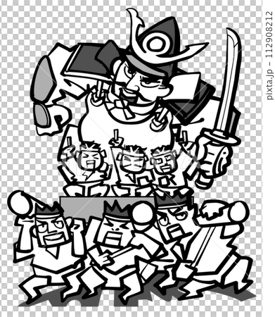 博多山笠-加藤清正モノクロ 博多山笠-加藤清正モノクロ 112908212