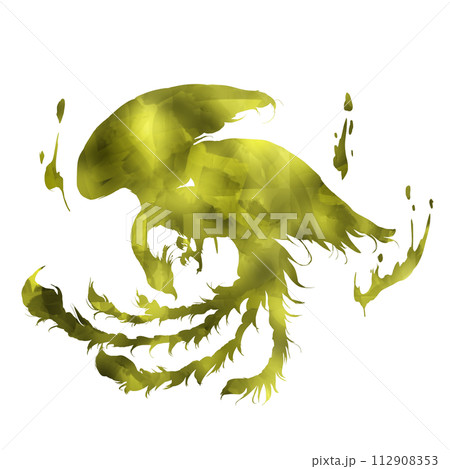 光り輝く朱雀のシルエットのイラスト 光り輝く朱雀のシルエットのイラスト 112908353