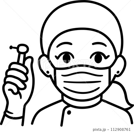 Cute cartoon female dentist character 112908761