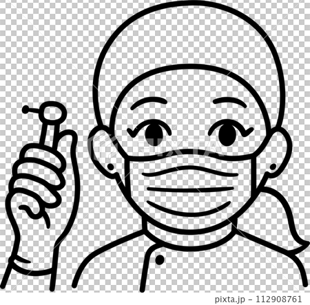 Cute cartoon female dentist character 112908761