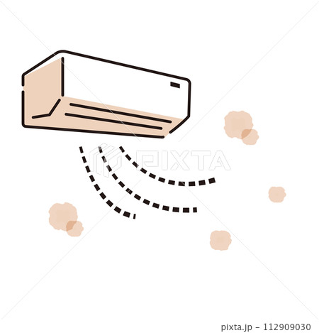 温風を出すエアコンのイラスト 温風を出すエアコンのイラスト 112909030