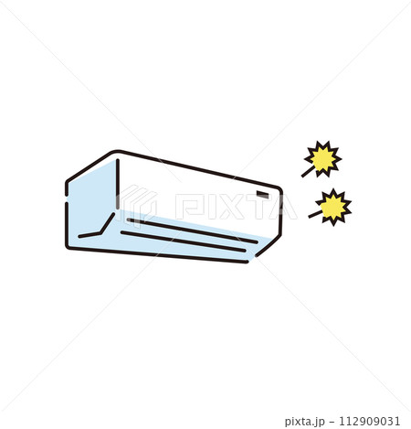 異音がするエアコンのイラスト 異音がするエアコンのイラスト 112909031