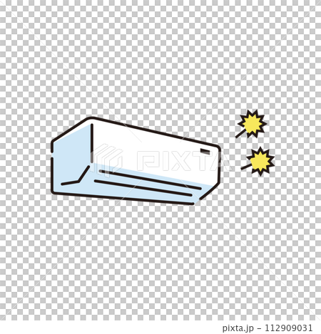 異音がするエアコンのイラスト 異音がするエアコンのイラスト 112909031