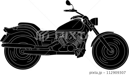 アメリカンバイクのシルエット素材 アメリカンバイクのシルエット素材 112909307