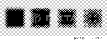 Halftone square material set (monochrome) 112909346