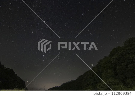 夏の星景色 カシオペア座と木星 夏の星景色 カシオペア座と木星 112909384