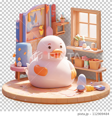 插圖與可愛的鴨子 112909484