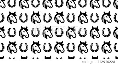 馬と蹄鉄パターン 112910228