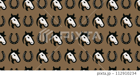 馬と蹄鉄パターン 112910234