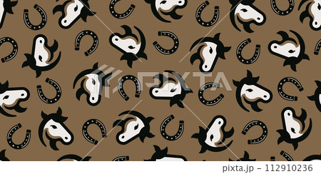 馬と蹄鉄パターン 112910236