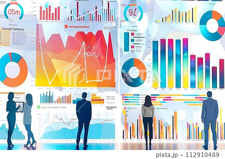 Vector illustration of business data graph analysis on white Background. Vector illustration of business data graph analysis on white Background. 112910489