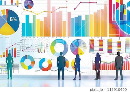 Vector illustration of business data graph analysis on white Background. 112910490