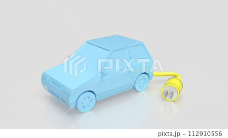 The car and electric plug for technology concept 3d render. 112910556