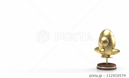 The gold rocket for Business or start up concept 3d rendering. 112910574