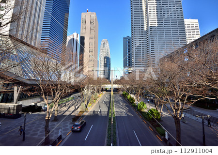 新宿中央通りからの新宿駅方面の景色 新宿中央通りからの新宿駅方面の景色 112911004