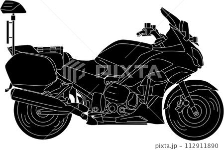 白バイのシルエット 112911890