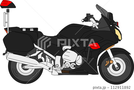 交通機動隊の黒パトのイメージイラスト 112911892