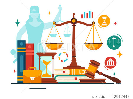 Law Firm Services Vector Illustration with Justice, Legal Advice, Judgement and Lawyer Consultant in Flat Cartoon Background Design Law Firm Services Vector Illustration with Justice, Legal Advice, Judgement and Lawyer Consultant in Flat Cartoon Background Design 112912448
