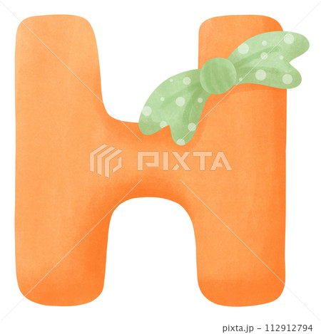 Ribbon with Alphabet letter H Ribbon with Alphabet letter H 112912794